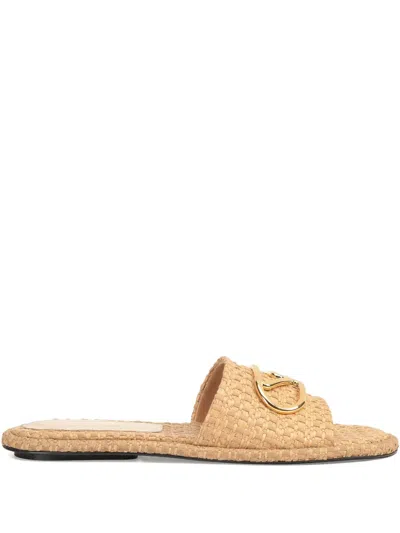 Sergio Rossi Open-toe Flat Sandals In Neutral