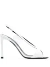 Sergio Rossi Open-toe Leather 100mm Sandals In White