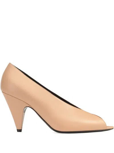 Sergio Rossi Open-toe Pumps In Brown