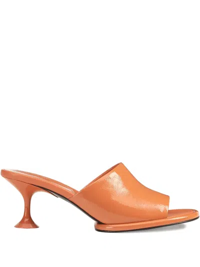 Sergio Rossi Orange Heeled Mules