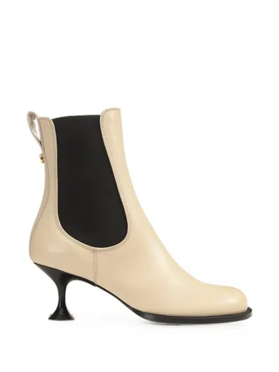 Sergio Rossi Orb Ankle Boots In Neutral
