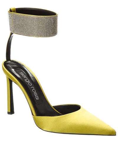 Sergio Rossi Paris 95 Satin Pump In Green