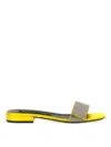 Sergio Rossi Strap Sandals Toe Flat Sole In Yellow