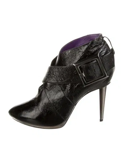 Pre-owned Sergio Rossi Patent Leather Boots In Black