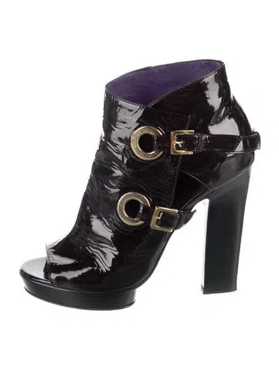 Pre-owned Sergio Rossi Patent Leather Boots In Black