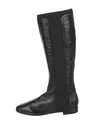 Pre-owned Sergio Rossi Patent Leather Boots In Black