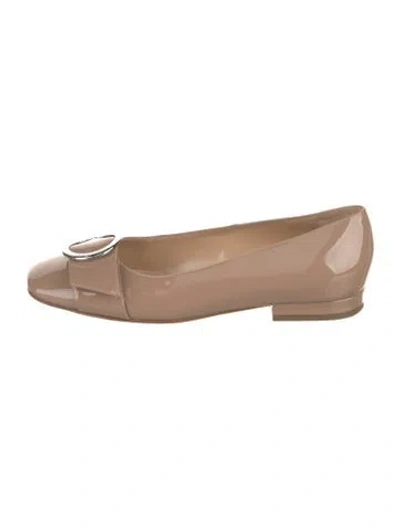 Pre-owned Sergio Rossi Patent Leather Flats In Neutral
