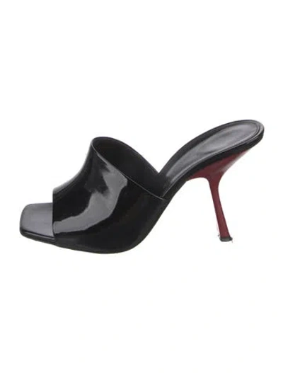 Pre-owned Sergio Rossi Patent Leather Slides In Black