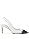 SERGIO ROSSI SERGIO ROSSI PATENT LEATHER TOE SLINGBACK SHOES