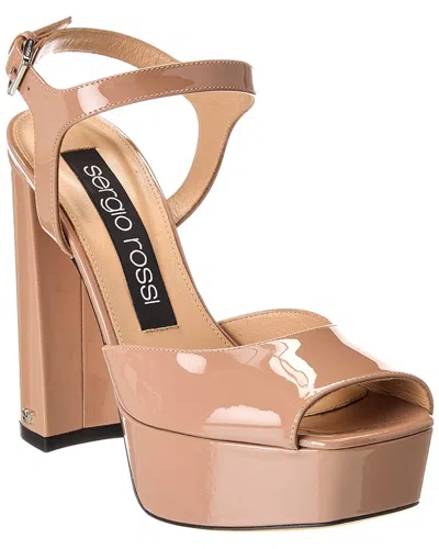 SERGIO ROSSI PATENT PLATFORM SANDAL
