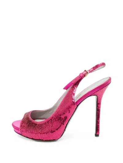 Pre-owned Sergio Rossi Peep-toe Sandals In Pink