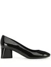 SERGIO ROSSI PILIER LEATHER PUMPS