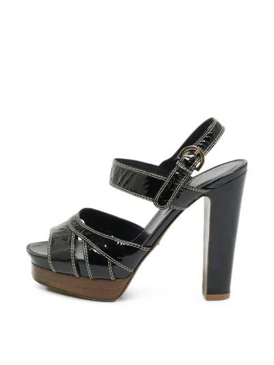 Pre-owned Sergio Rossi Platform Ankle-strap Sandals In Black