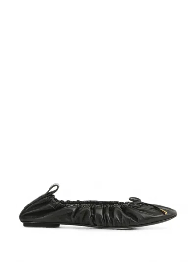 Sergio Rossi Plisse' Ballet Flats In Black