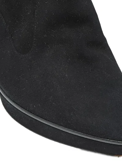 Pre-owned Sergio Rossi Pointed High Heels Boots In Black