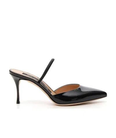 Sergio Rossi Pointed Muller Heels In Black