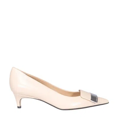 Sergio Rossi Pointed Toe Pumps In Nude