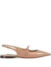 Sergio Rossi Pointed-toe Slingback Pumps In Neutral