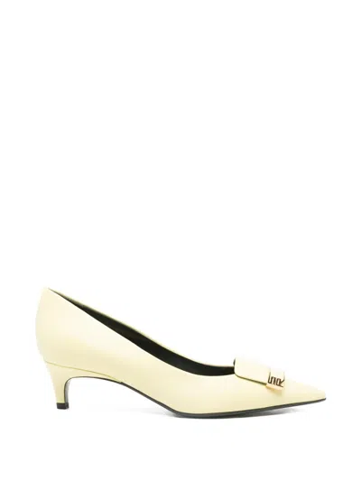 Sergio Rossi Pointed-toe Leather Pump In Cream