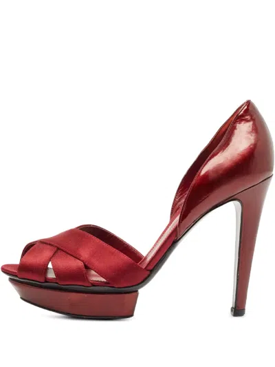 Pre-owned Sergio Rossi  115mm Satin Peep-toe Pumps