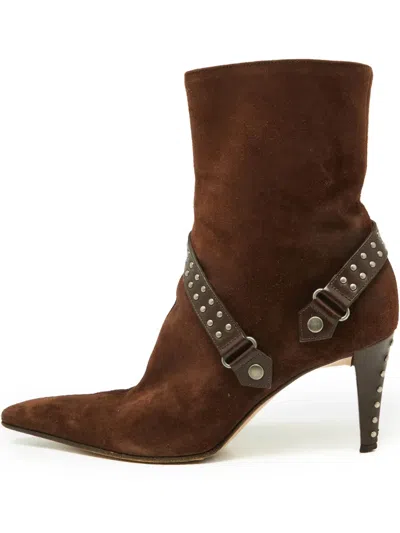 Pre-owned Sergio Rossi  75mm Spike-embellished Boots