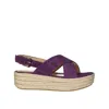 Sergio Rossi Purple Calfskin Espadrilles In Purple