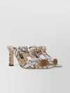 Sergio Rossi Python Print Block Heel Mules