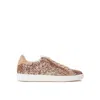 Sergio Rossi Rose Gold Fabric Low Top Sneakers In Pink