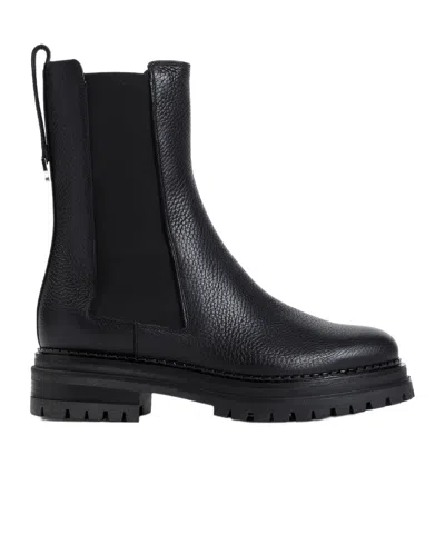 Sergio Rossi Round-head Short Boots In Black
