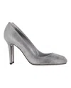 Sergio Rossi Round Toe Pumps In Silver Leather In Grey