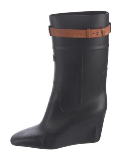 Pre-owned Sergio Rossi Rubber Boots In Black