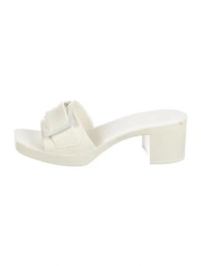 Pre-owned Sergio Rossi Rubber Slides In Neutral