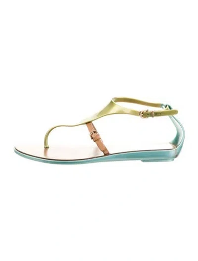 Pre-owned Sergio Rossi Rubber T-strap Sandals In Multi