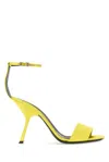 Sergio Rossi Satin Ankle-strap Heel Sandal In Yellow