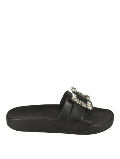 Sergio Rossi Matt Shiny Sandals In Black