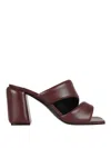 Sergio Rossi Songy 80mm Leather Mules In Wine
