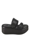 Sergio Rossi Double-strap Platform Sandals In Black