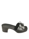 Sergio Rossi Crystal Embellished Block Heel Sandals In Black