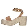 Sergio Rossi Leather Rope Heel Sandal In Marrone Scuri
