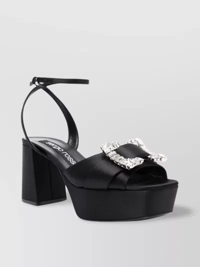 Sergio Rossi Sandals Featuring Gem-embellished Buckle In Black