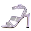 Sergio Rossi Sandal With Purple Heel Woman Sandals Purple Size 8 Other Fibres In Lilla Pastello