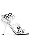 Sergio Rossi Square-headed High-heeled Sandals In White