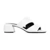 Sergio Rossi Spongy 45mm Leather Sandals In White