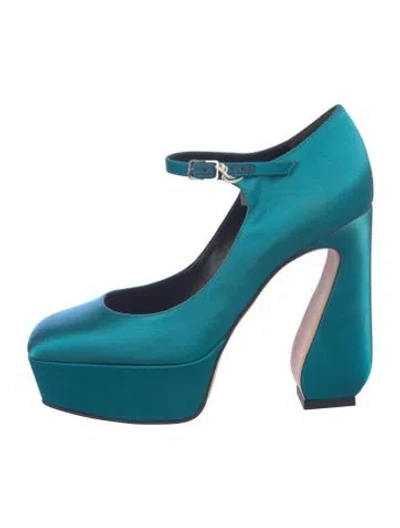 Pre-owned Sergio Rossi Satin In Blue