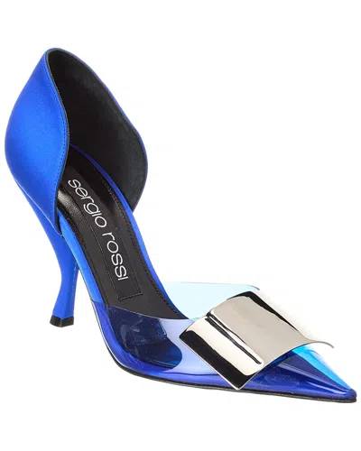 Sergio Rossi Satin Pump In Blue