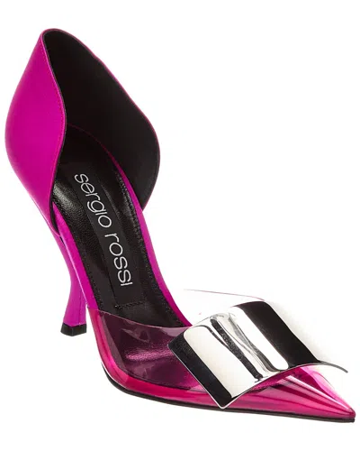 Sergio Rossi Satin Pump In Animal Print