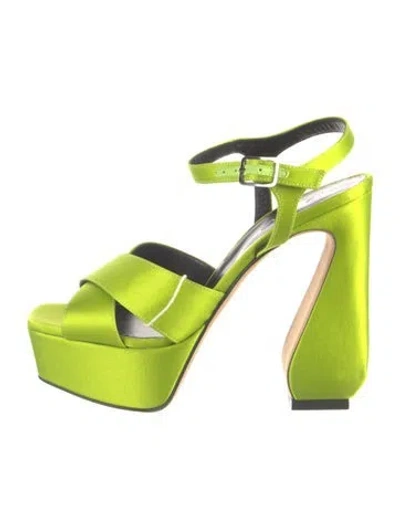 Pre-owned Sergio Rossi Satin Sandals In Multi