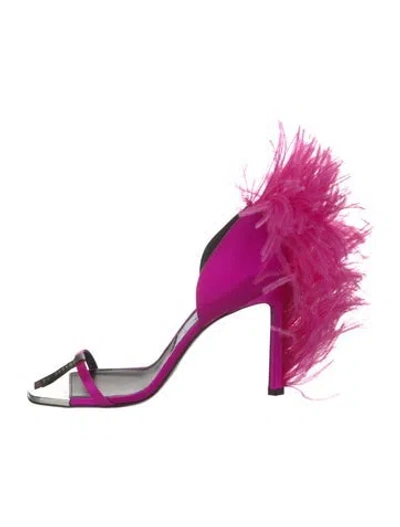 Pre-owned Sergio Rossi Satin Sandals In Pink