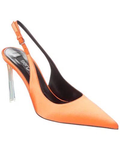 Sergio Rossi Satin Slingback Pump In Orange