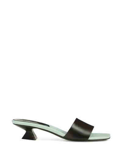 Sergio Rossi Sculpt Strap Sandals In Black